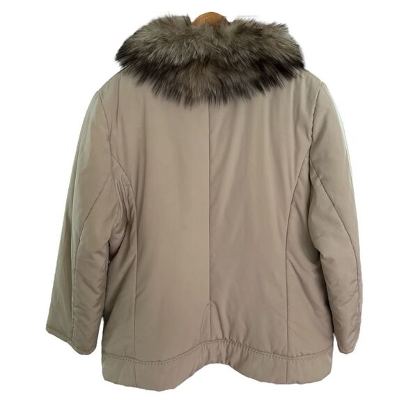 Cinzia Rocca Cream Color Winter Coat Jacket - Removable Fur Collar Size 18 - Picture 3 of 14